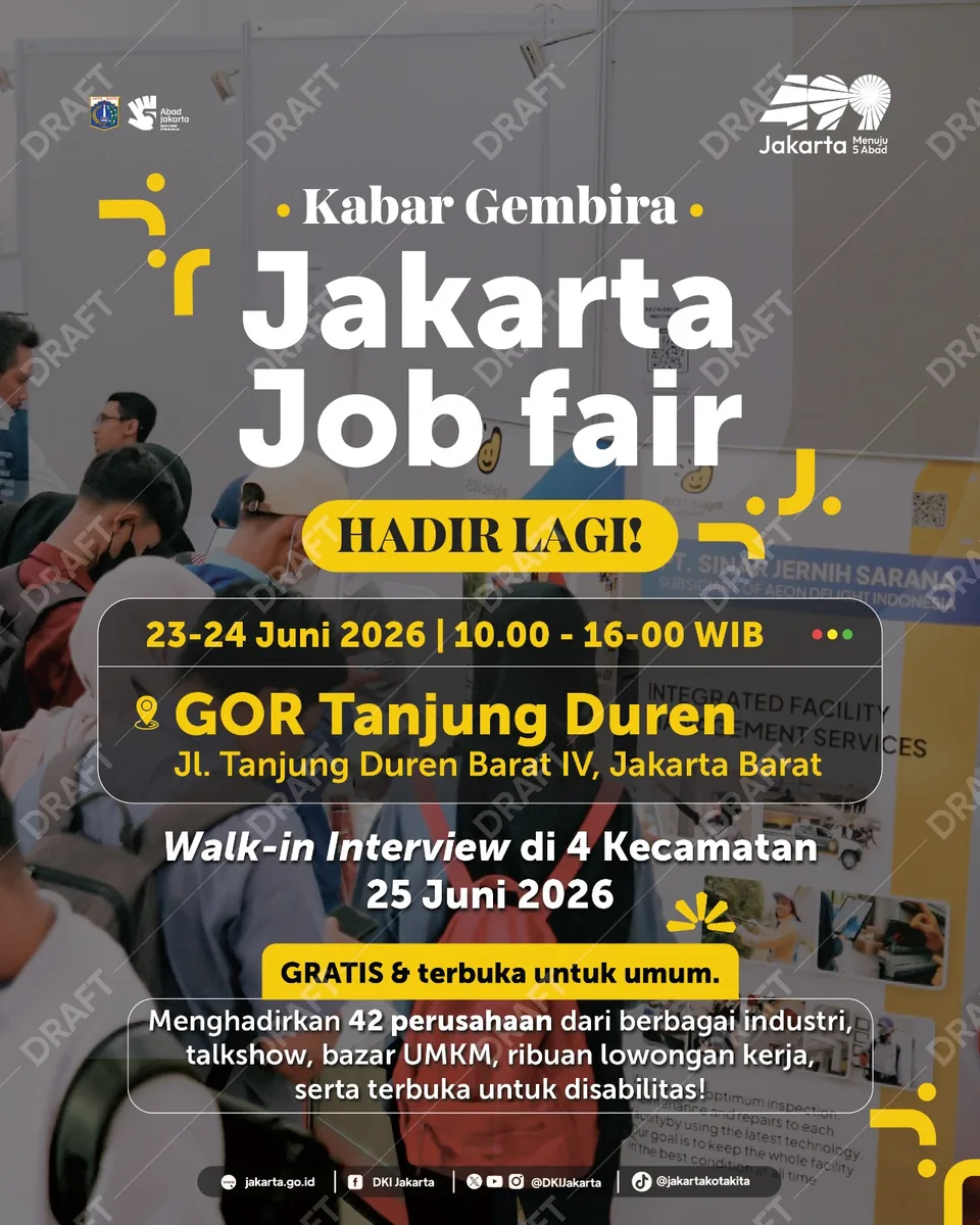 Job Fair Kabupaten Tuban 2026 (Suku Dinas TKTE Wilayah Kabupaten Tuban Barat) : 23-24 Juni 2026